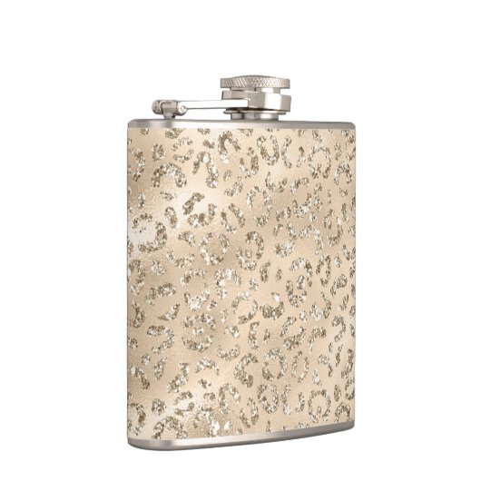 かわいい茶色のチーターヒョウの皮膚プリント柄 フラスク (右)