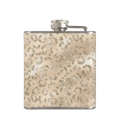 かわいい茶色のチーターヒョウの皮膚プリント柄 フラスク (裏面)