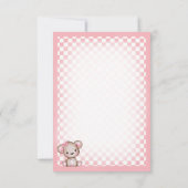 かわいい茶色のテディベアラピクニックベビーシャワーありがとう サンキューカード (裏面)