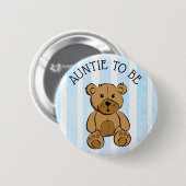 かわいい茶色のテディベア叔母のボタンになる 缶バッジ (正面&裏面)