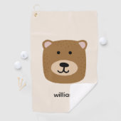 かわいい茶色のテディベア ゴルフタオル (インサイチュ)