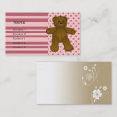 かわいい茶色のテディベア 名刺 (正面/裏面)
