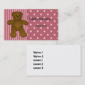 かわいい茶色のテディー・ベア 名刺 (正面/裏面)