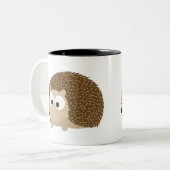 かわいい茶色のハリネズミ ツートーンマグカップ (正面左)