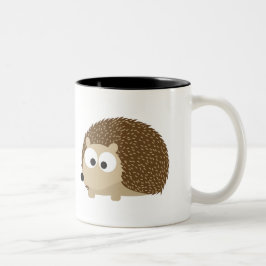 かわいい茶色のハリネズミ ツートーンマグカップ