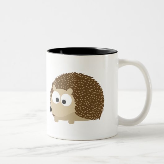かわいい茶色のハリネズミ ツートーンマグカップ (右)
