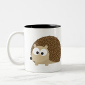 かわいい茶色のハリネズミ ツートーンマグカップ (左)