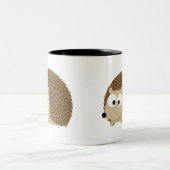 かわいい茶色のハリネズミ ツートーンマグカップ (中央)