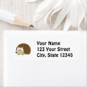 かわいい茶色のハリネズミ ラベル (インサイチュ)