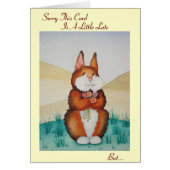 かわいい茶色のバニーと花の誕生日遅れ (正面)