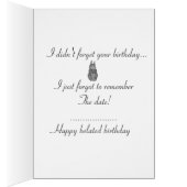 かわいい茶色のバニーと花の誕生日遅れ (内側 (右))