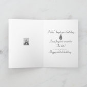 かわいい茶色のバニーと花の誕生日 カード (内部)