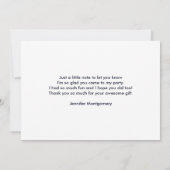 かわいい茶色のフェレットを芝生に サンキューカード (裏面)