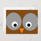 かわいい茶色のフクロウのはがき ポストカード (正面/裏面)