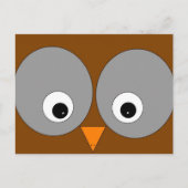 かわいい茶色のフクロウのはがき ポストカード (正面)