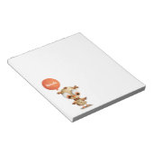 かわいい茶色のフクロウパーソナライズされた ノートパッド (アングル)