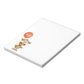 かわいい茶色のフクロウパーソナライズされた ノートパッド (回転)