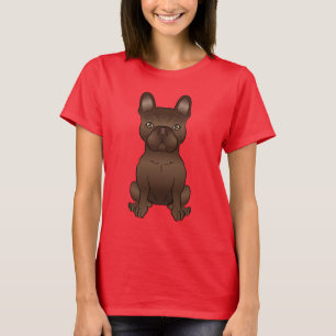 かわいい茶色のフレンチ・ブルドッグのキャラクター Tシャツ