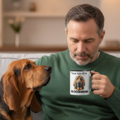 かわいい茶色のブラッドハウンド朝 マグカップ