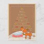 かわいい茶色のプードルのクリスマスカード シーズンポストカード (正面)