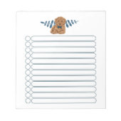 かわいい茶色のプードルドッグリスト ノートパッド (正面)