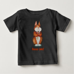 かわいい茶色のベビーバニーかわいらしウサギ ベビーTシャツ