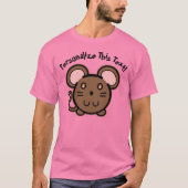 かわいい茶色のマウスをパーソナライズ Tシャツ (正面)