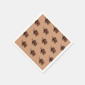 かわいい茶色のヤク スタンダードカクテルナプキン (角)