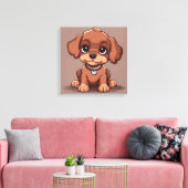 かわいい茶色の子犬 キャンバスプリント (インサイチュ (リビング))