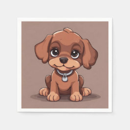かわいい茶色の子犬 スタンダードカクテルナプキン