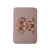 かわいい茶色の子犬 バスマット (正面縦)