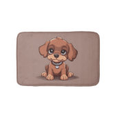 かわいい茶色の子犬 バスマット (正面)