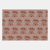 かわいい茶色の子犬 ラッピングペーパーシート (正面2)