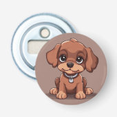 かわいい茶色の子犬 栓抜き (正面)