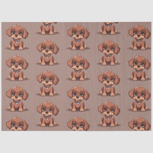 かわいい茶色の子犬 薄葉紙 (正面)