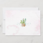 かわいい茶色の小さな人魚の女の子の赤ちゃんシャワー 招待状 (裏面)