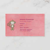 かわいい茶色の漫画のサル座る |かわいい 名刺 (裏面)