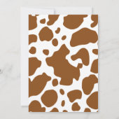 かわいい茶色の牛のフローラファームテーマベビーシャワー 招待状 (裏面)
