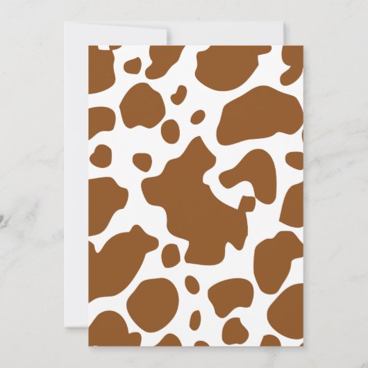 かわいい茶色の牛のフローラファームテーマベビーシャワー 招待状 (裏面)