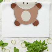 かわいい茶色の牛 キッチンタオル (折り畳み)