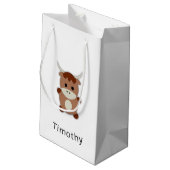 かわいい茶色の牛 スモールペーパーバッグ (裏面アングル)