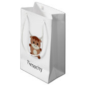 かわいい茶色の牛 スモールペーパーバッグ (正面アングル)