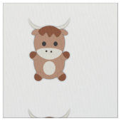 かわいい茶色の牛 ファブリック (クローズアップ)