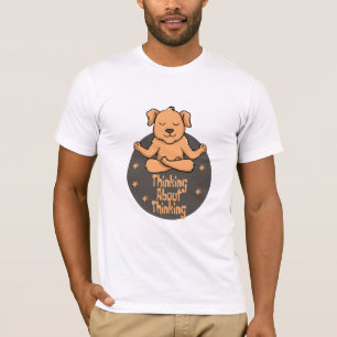 かわいい茶色の犬はヨガのポーズと考えるの Tシャツ