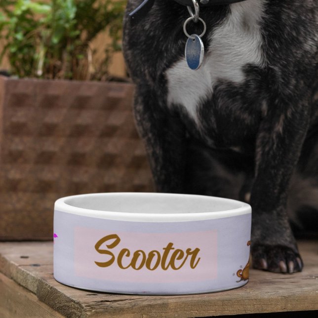 かわいい茶色の犬　ハートの植物 ボウル (クリエイターアップロード済み)