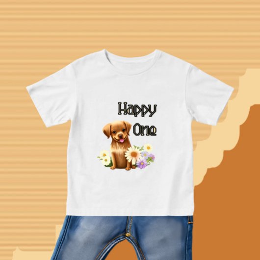 かわいい茶色の犬 ベビーTシャツ