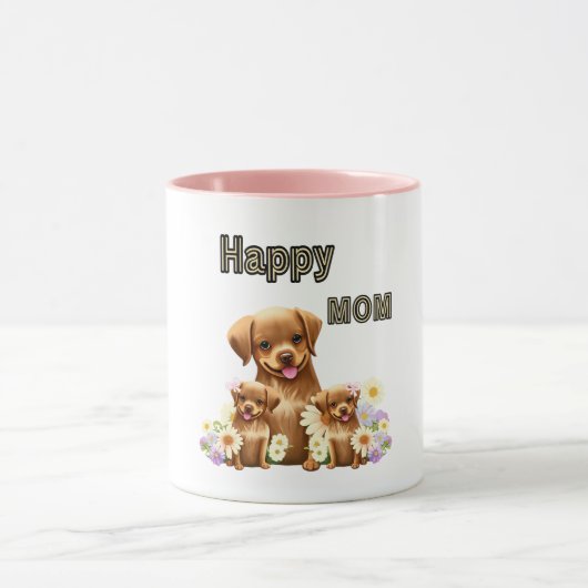 かわいい茶色の犬 マグカップ (中央)