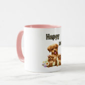 かわいい茶色の犬 マグカップ (正面左)