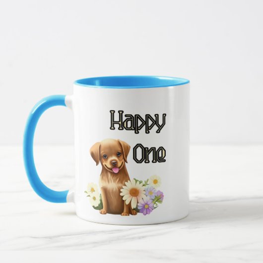 かわいい茶色の犬 マグカップ (左)