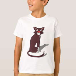 かわいい茶色の猫の少年Tシャツ | 楽しい猫好き Tシャツ